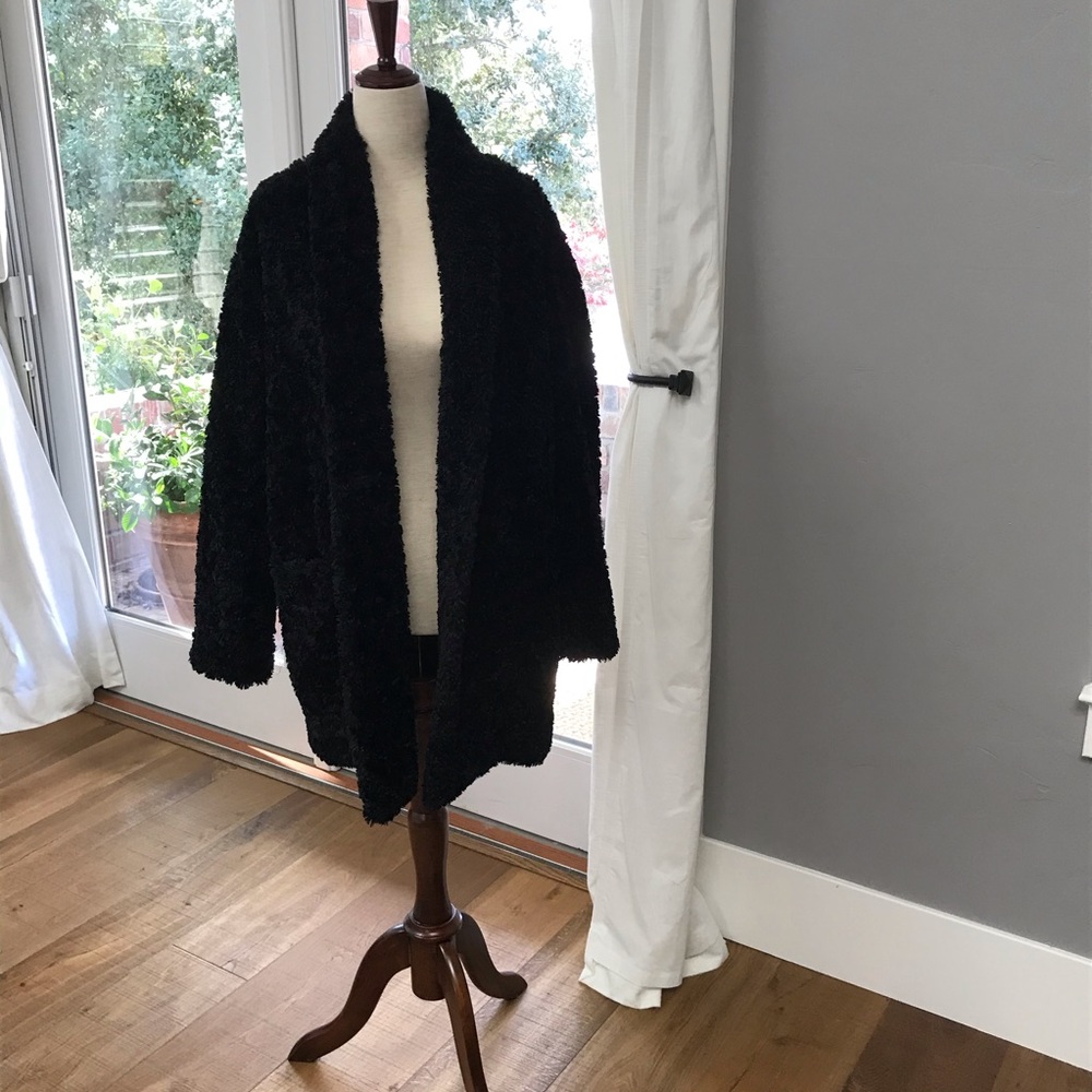 Aritzia Black shag coat